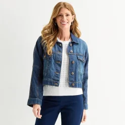 Liz Claiborne Denim Womens Tall Lightweight Jacket