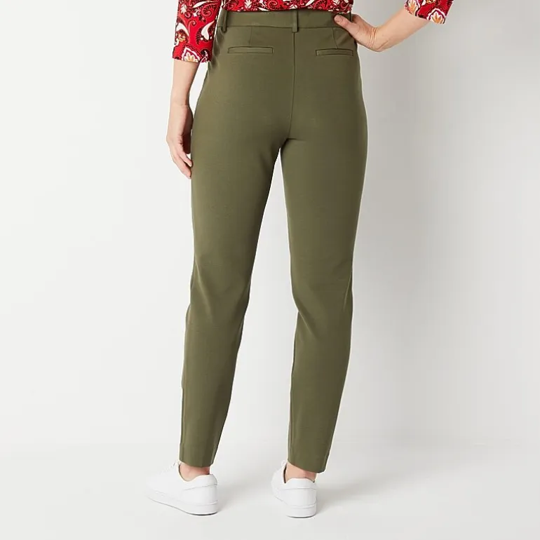 Liz Claiborne Emma Ponte Womens Tall Straight Mid Rise Ankle Pant