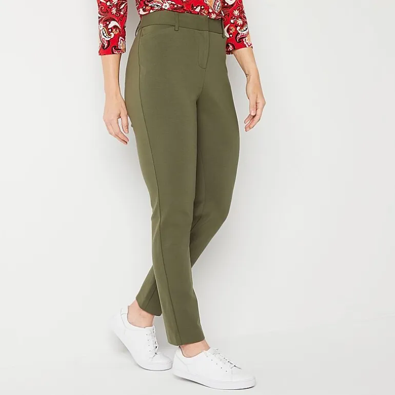 Liz Claiborne Emma Ponte Womens Tall Straight Mid Rise Ankle Pant