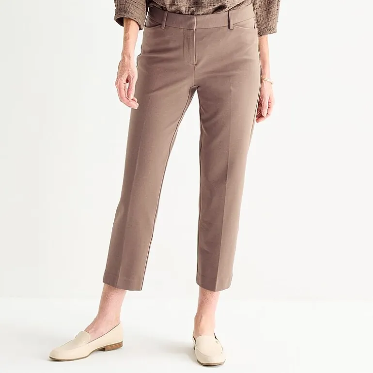 Liz Claiborne Emma Ponte Womens Tall Straight Mid Rise Ankle Pant