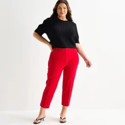 Liz Claiborne Emma Womens Plus Straight Mid Rise Ankle Pant