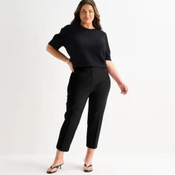 Liz Claiborne Emma Womens Plus Straight Mid Rise Ankle Pant