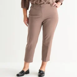 Liz Claiborne Emma Womens Plus Straight Mid Rise Ankle Pant