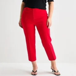 Liz Claiborne Emma Womens Plus Straight Mid Rise Ankle Pant