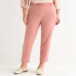 Liz Claiborne Emma Womens Plus Straight Mid Rise Ankle Pant