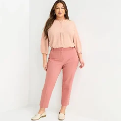 Liz Claiborne Emma Womens Plus Straight Mid Rise Ankle Pant