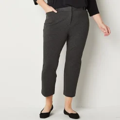 Liz Claiborne Emma Womens Plus Straight Mid Rise Ankle Pant