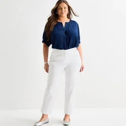 Liz Claiborne Emma Womens Plus Slim Mid Rise Ankle Pant