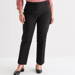 Liz Claiborne Emma Womens Plus Slim Mid Rise Ankle Pant