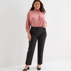 Liz Claiborne Emma Womens Plus Slim Mid Rise Ankle Pant