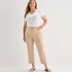 Liz Claiborne Emma Womens Plus Slim Mid Rise Ankle Pant