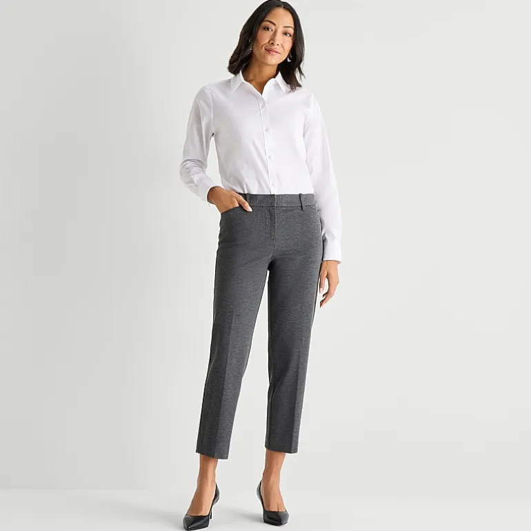 Liz Claiborne Emma Womens Straight Mid Rise Ankle Pant