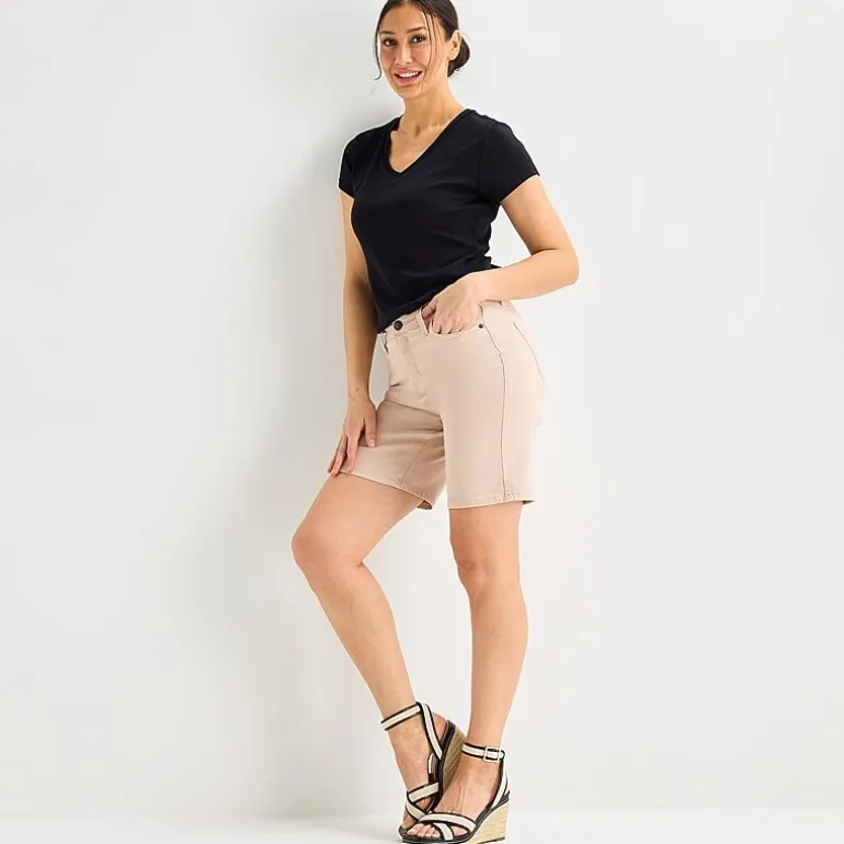 Liz Claiborne Lana Womens 8" High Rise Tall Denim Short