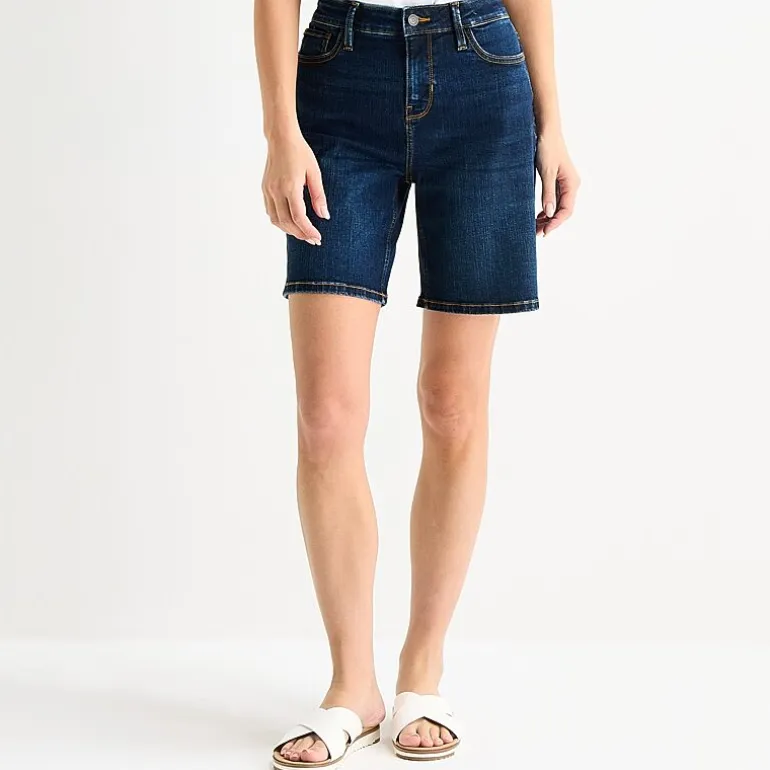 Liz Claiborne Lana Womens 8" High Rise Tall Denim Short
