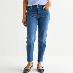 Liz Claiborne Lana Womens High Rise Cropped Jean