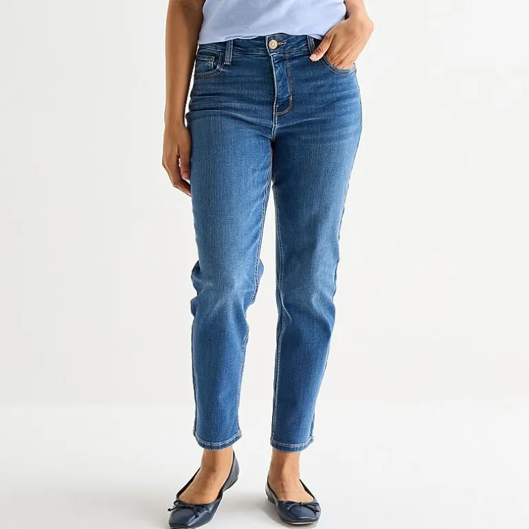 Liz Claiborne Lana Womens High Rise Cropped Jean