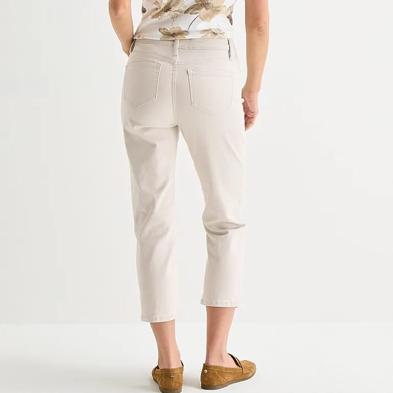 Liz Claiborne Lana Womens High Rise Cropped Jean