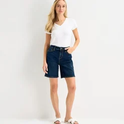 Liz Claiborne Lana Womens 8" High Rise Denim Short