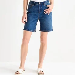 Liz Claiborne Lana Womens 8" High Rise Denim Short