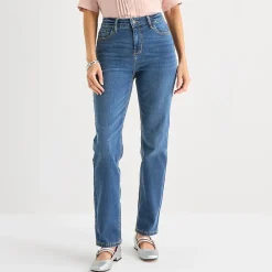 Liz Claiborne Lana Womens High Rise Straight Leg Jean