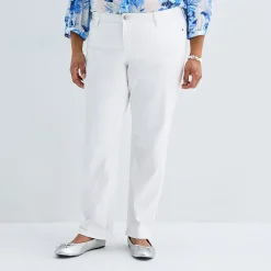 Liz Claiborne Lana Womens Plus High Rise Straight Leg Jean