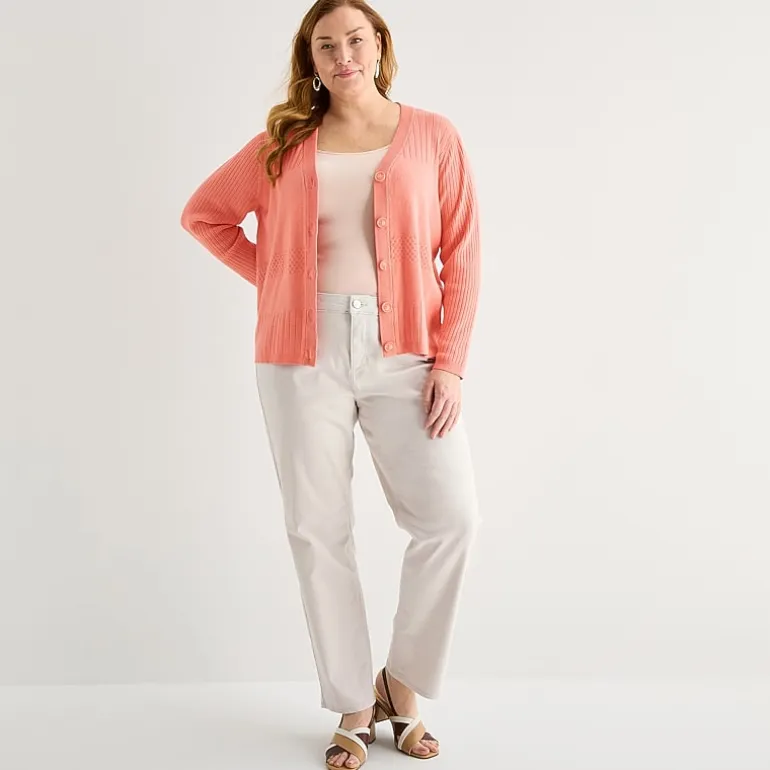 Liz Claiborne Lana Womens Plus High Rise Straight Leg Jean