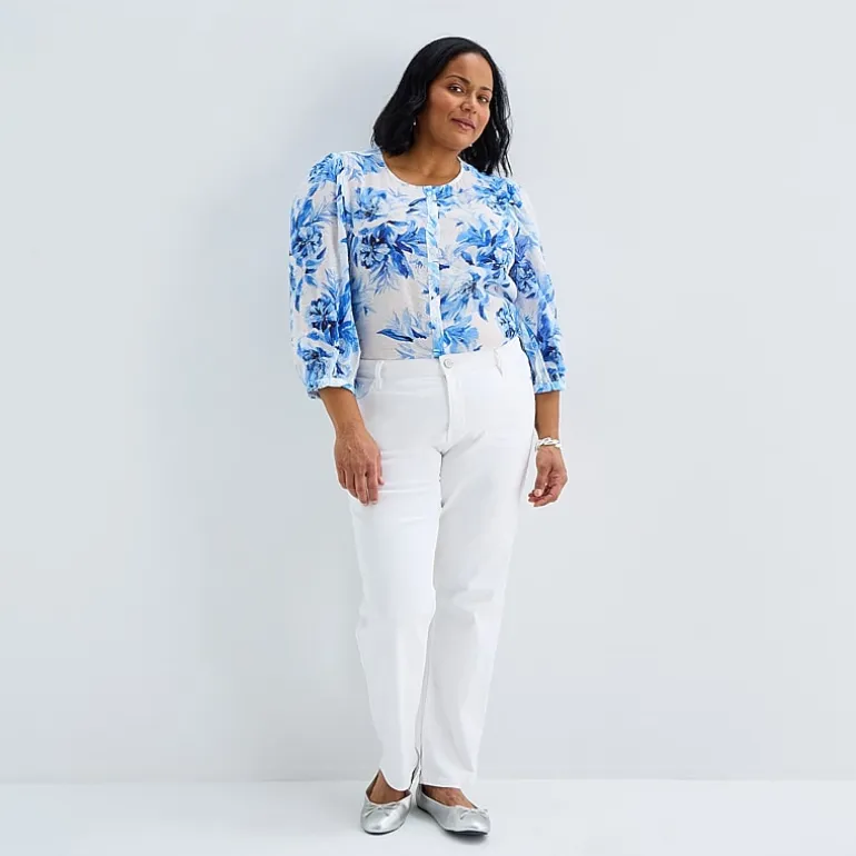 Liz Claiborne Lana Womens Plus High Rise Straight Leg Jean