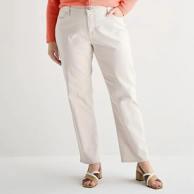 Liz Claiborne Lana Womens Plus High Rise Straight Leg Jean