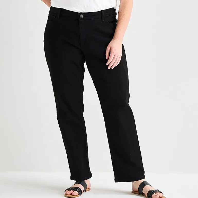 Liz Claiborne Lana Womens Plus High Rise Straight Leg Jean