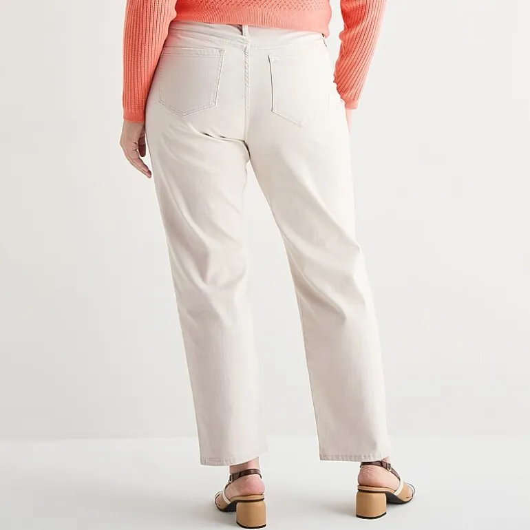 Liz Claiborne Lana Womens Plus High Rise Straight Leg Jean