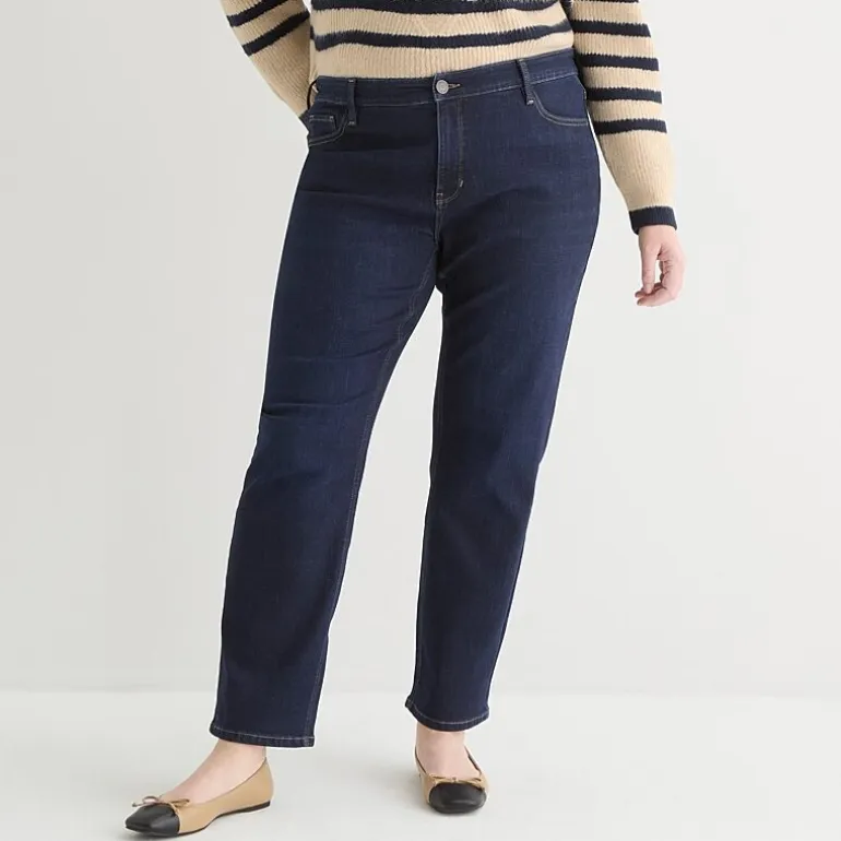 Liz Claiborne Lana Womens Plus High Rise Straight Leg Jean