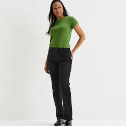Liz Claiborne Lana Womens Tall High Rise Straight Leg Jean
