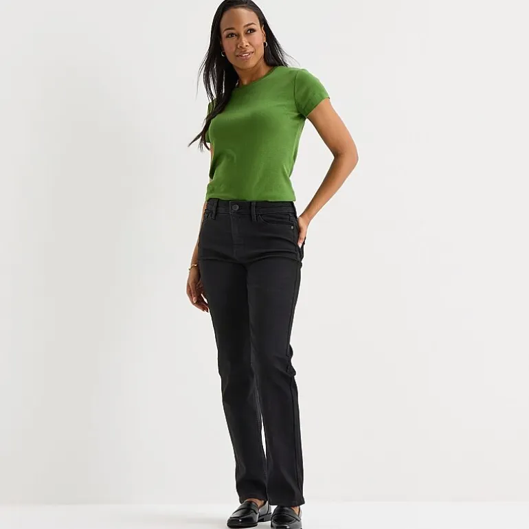 Liz Claiborne Lana Womens Tall High Rise Straight Leg Jean
