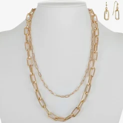 Liz Claiborne Layered Necklace And Drop Earring Womens 2-pc. Jewelry Set