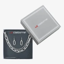 Liz Claiborne Layered Necklace And Drop Earring Womens 2-pc. Jewelry Set