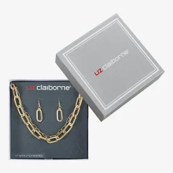 Liz Claiborne Layered Necklace And Drop Earring Womens 2-pc. Jewelry Set