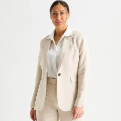 Liz Claiborne Linen Womens Classic Fit Blazer