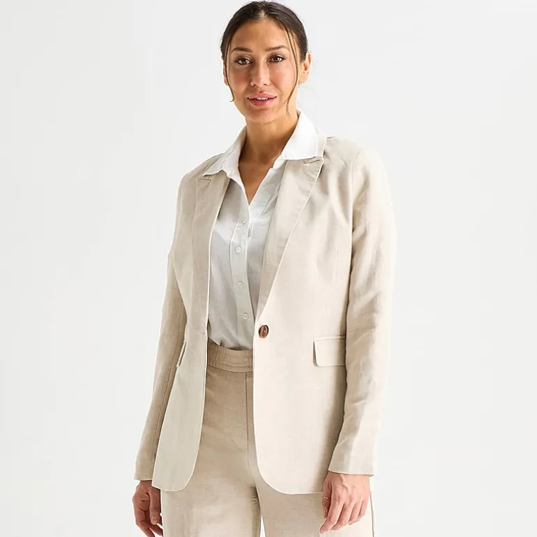 Liz Claiborne Linen Womens Classic Fit Blazer