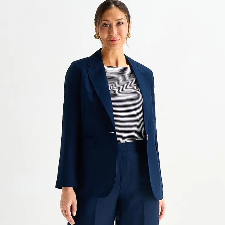 Liz Claiborne Linen Womens Classic Fit Blazer