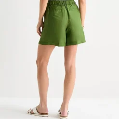 Liz Claiborne Linen Womens Mid Rise Pleated Short
