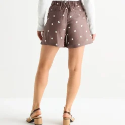 Liz Claiborne Linen Womens Mid Rise Pleated Short