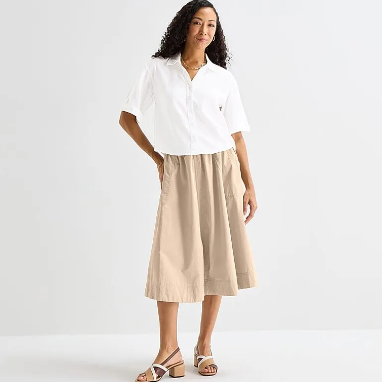 Liz Claiborne Linen Womens Short Sleeve Blouse