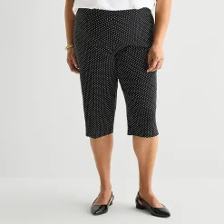 Liz Claiborne Lisa Womens Plus Stretch Fabric Straight Mid Rise Capri Pant