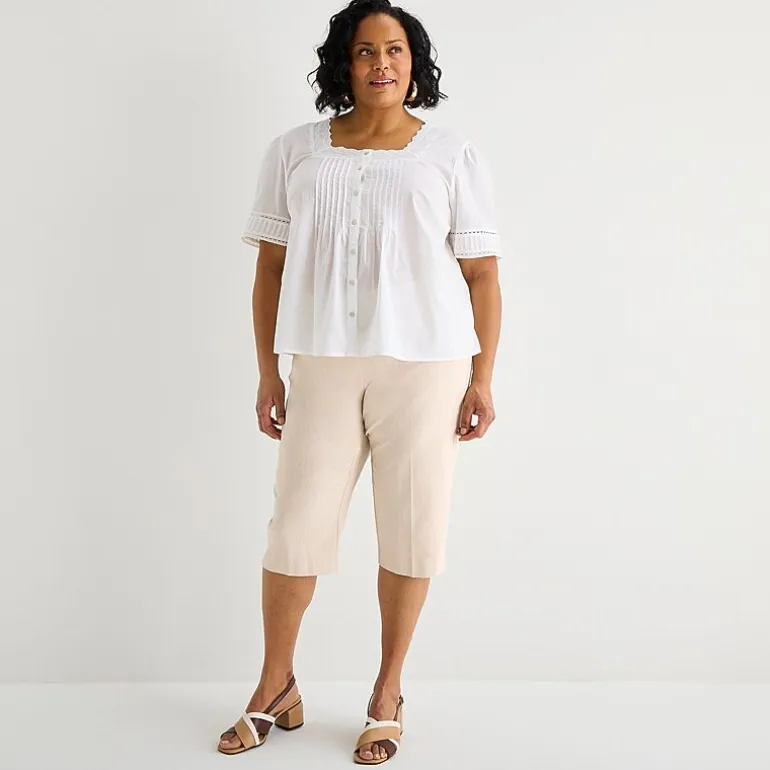 Liz Claiborne Lisa Womens Plus Straight Capri Pant