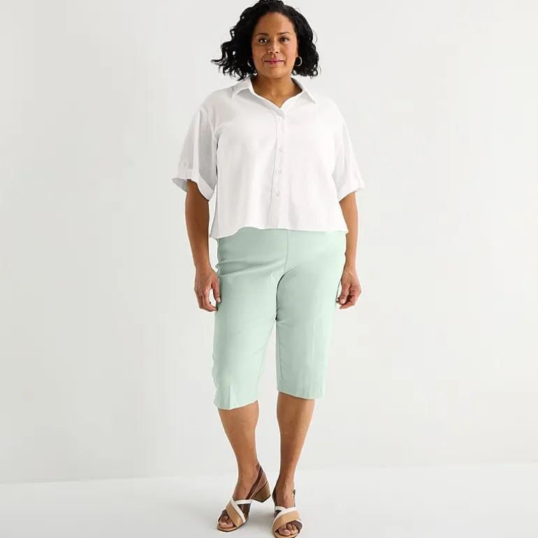 Liz Claiborne Lisa Womens Plus Straight Capri Pant