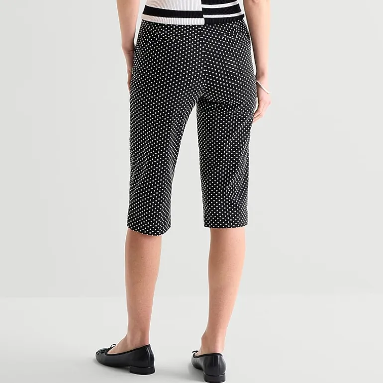 Liz Claiborne Lisa Womens Stretch Fabric Straight Mid Rise Capri Pant