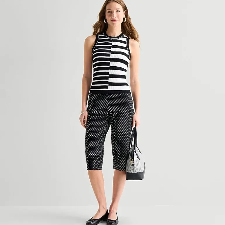 Liz Claiborne Lisa Womens Stretch Fabric Straight Mid Rise Capri Pant