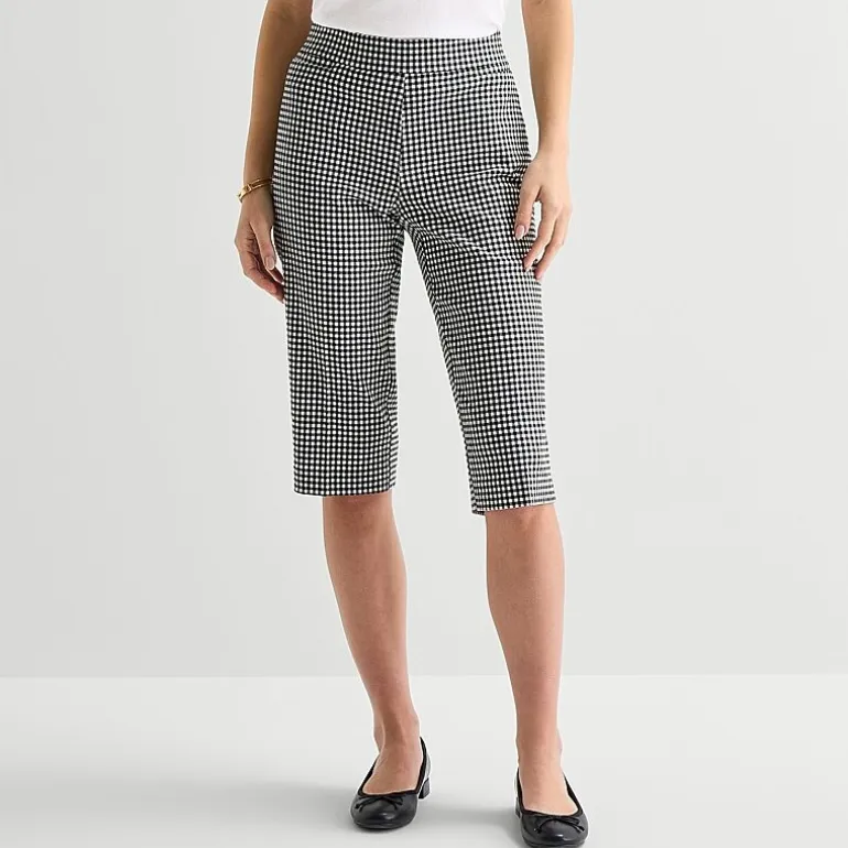 Liz Claiborne Lisa Womens Stretch Fabric Straight Mid Rise Capri Pant