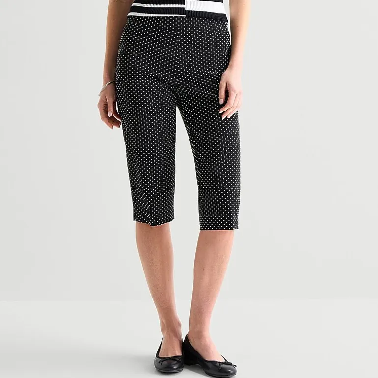 Liz Claiborne Lisa Womens Stretch Fabric Straight Mid Rise Capri Pant