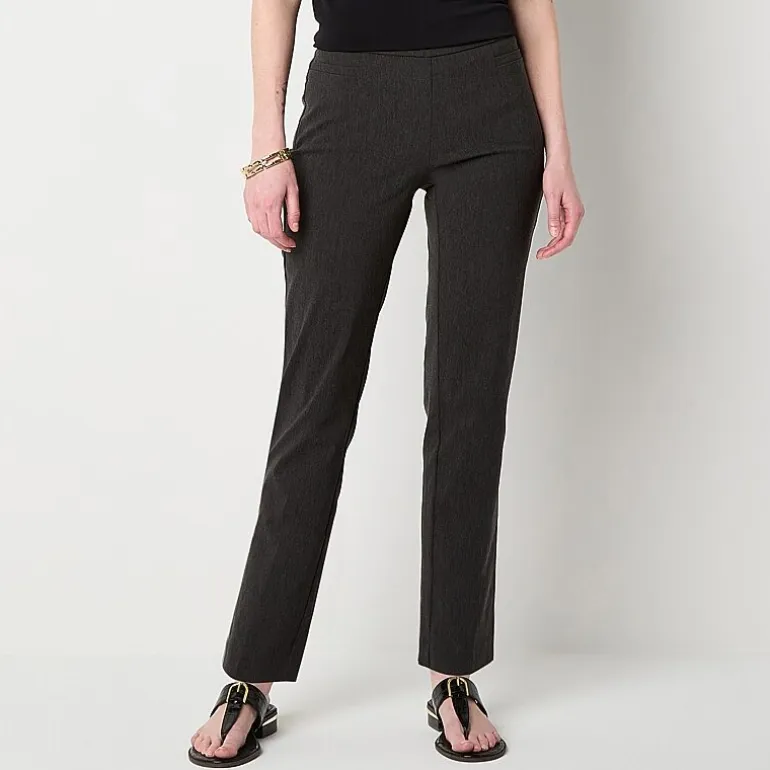 Liz Claiborne Lisa Womens Straight Mid Rise Pull-On Pant